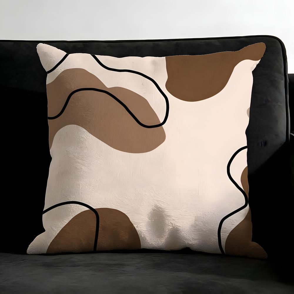 Brown White Cow Hot Cushion Cover Pillowcase Ultra Soft Skin Friendly Fabric Cloud Like Comfort & Concealed Zipper
