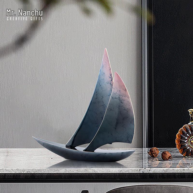 Smooth Sailing Sailboat Copper Sculpture