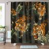 1pcs Beautiful Fierce Tiger Digital Print Shower Curtain, Polyester with Hook, Machine Washable, Woven, Suitable for All Seasons