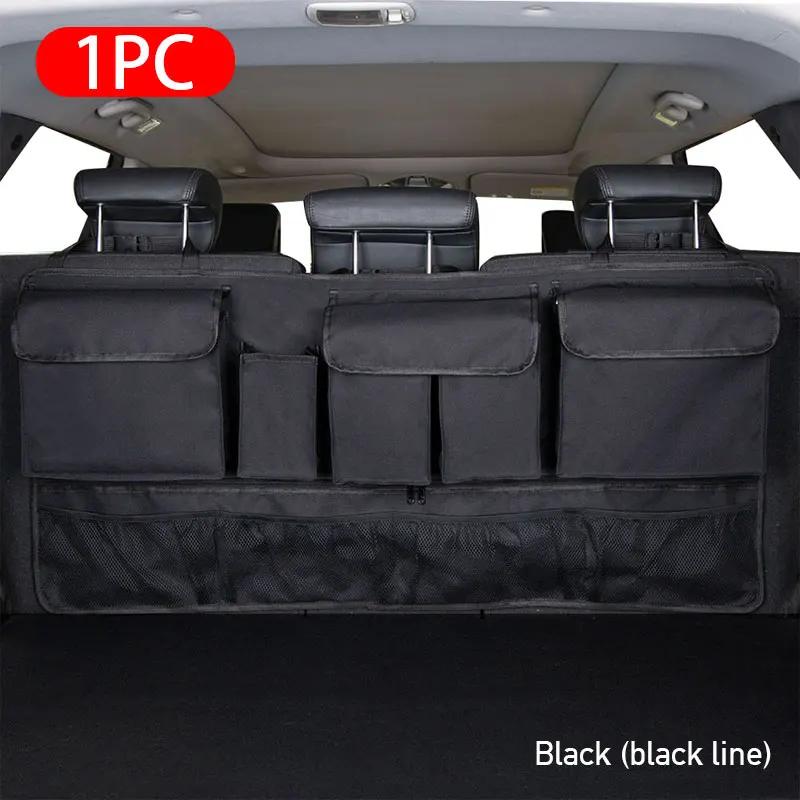 Car Trunk Storage Bag 10-Pocket Oxford Cloth Seat Back Organizer with Zipper Mesh Universal for Suv Sedan Hatchback Trunk Bag