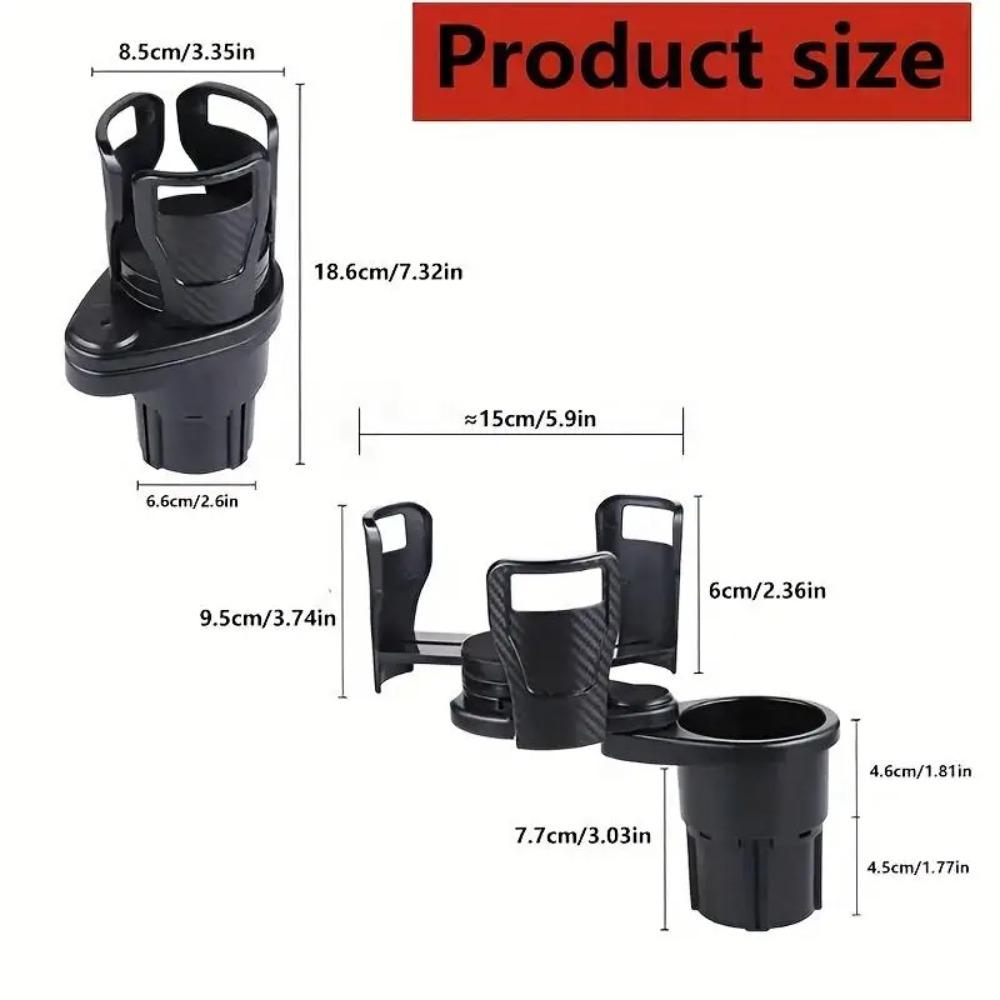 Expandér držáku na pohár do auta pro adaptér do auta Nastavitelný multifunkční držák na dva poháry s držákem na telefon Organizér na aromaterapii