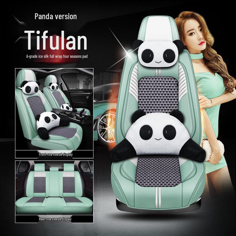 Jiaqi Eis-Seide Cartoon Autositzbezug: Vollständige Abdeckung, Universelle Passform für alle Jahreszeiten