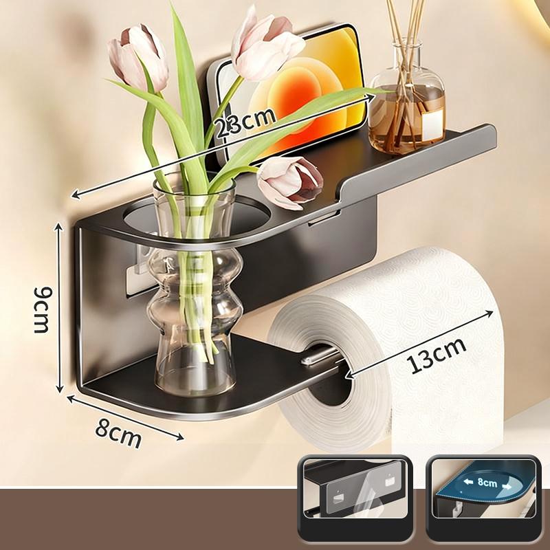 1pc Toilet Paper Holder, Plastic Storage Rack, Kitchen Towel Holder, Seasoning Bottle, Bathroom Wall Roll Paper