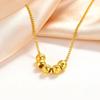 High Quality Gold Plated Balls Beads Pendant Necklace for Women Girls, Waterproof Fashion Metal Neck Jewelry Gift