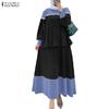 ZANZEA Women Long Sleeve Blouse and Skirts Casual Two Piece Suit Sets