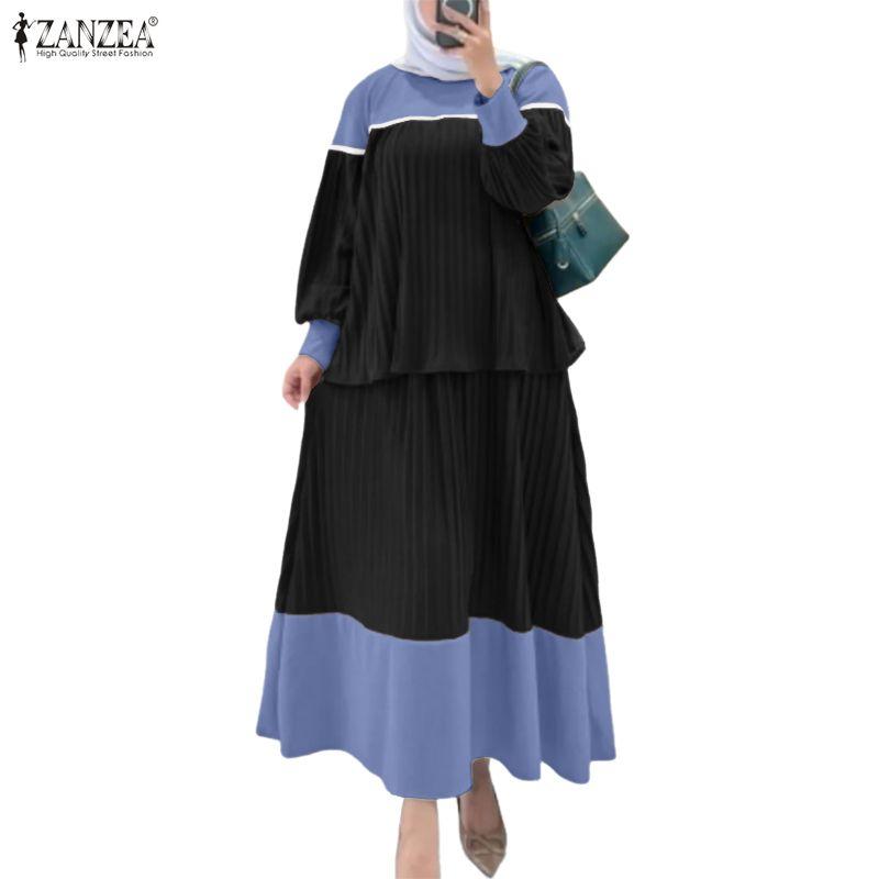 ZANZEA Women Long Sleeve Blouse and Skirts Casual Two Piece Suit Sets