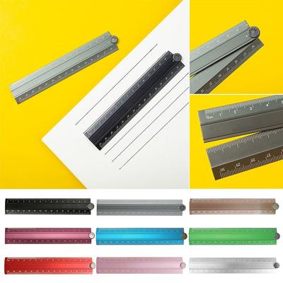 30cm Folding Ruler Drawing Measuirng Tool Aluminum Alloy Stationery Ruler Multifunctional Metal Ruler School Office Supplies