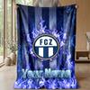 Custom Text Flannel Throw Blanket, Lightweight Cozy Bed Sofa BlanketFC Zürich