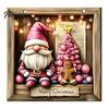 Family Christmas Home Decor Wooden Hanging Pendant, Snowman/Santa Claus/Gnome Ornament with Decorative Craft Pieces Hemp Rope for Indoor Outdoor