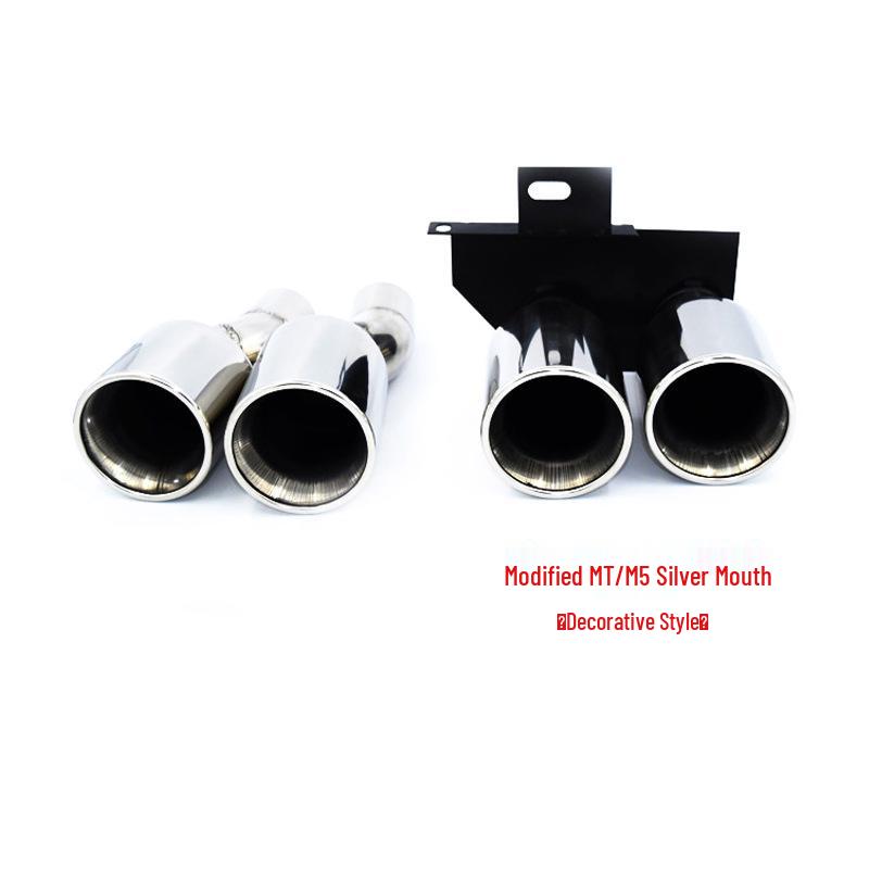 BMW 5 Series F10/F18 M5-Style Quad Exhaust Tailpipes, Stainless Steel & Carbon Fiber for 520, 525, 530li.