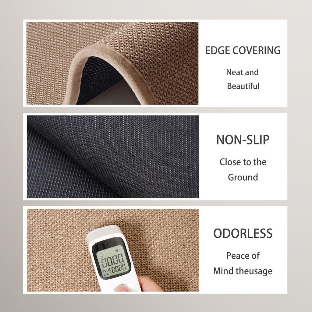 Degraus de Escada de Linho, Tapetes de Escada Antiderrapantes com Base de Borracha, Tapete Absorvente Resistente à Sujeira, Resistente ao Desgaste e Insonorizante