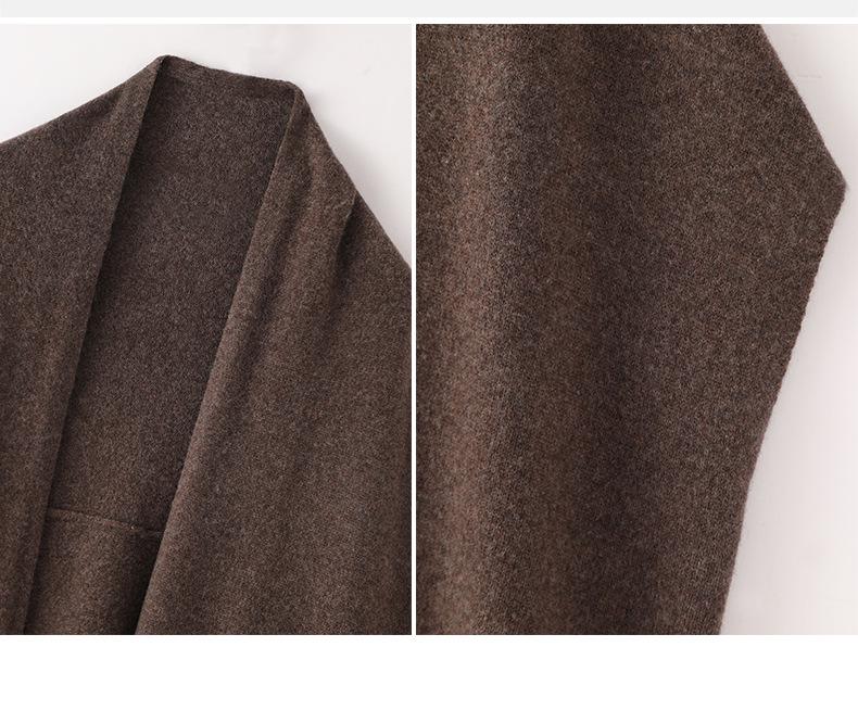 2025 Autumn/Winter Women's 100% Wool Loose Sweater Shawl Coat