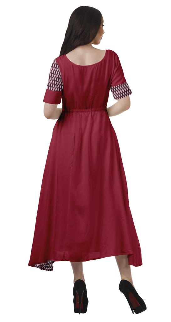 Moomaya Sukienka z krótkim rękawem, wizytowa, wiskozowa santoon, z dekoltem scoop dla