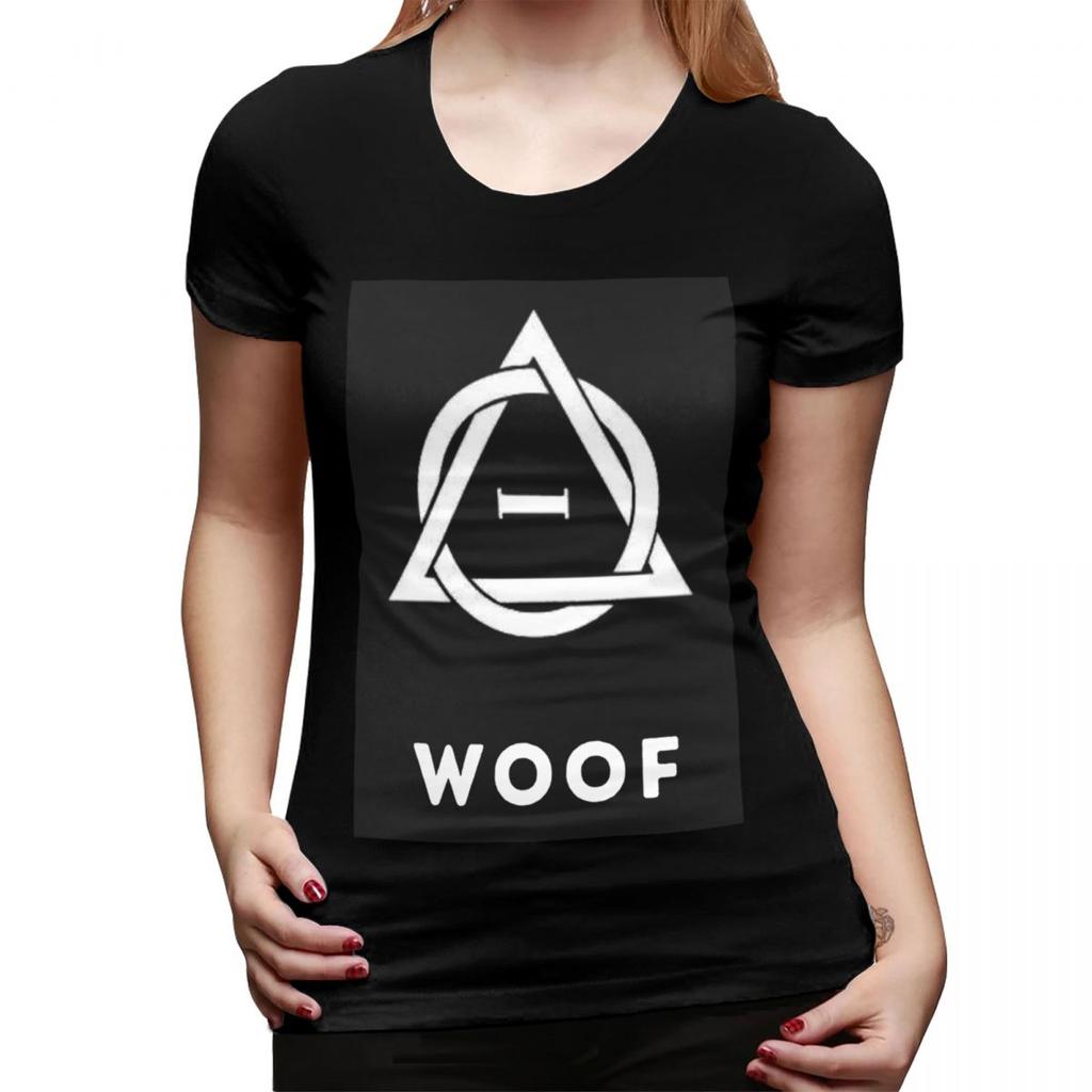 Woof Therian Therianthropy Symbol TShirt for Women Round Neck Streetwear T Shirts Womens Tees Short Summer Clothes Tops