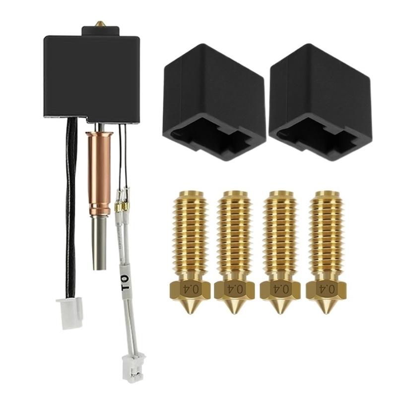 Hotend Assembly Heat End Kit For 3D Printer Includes Heating Block, Rod, And Thermistor 0.4 Printhead