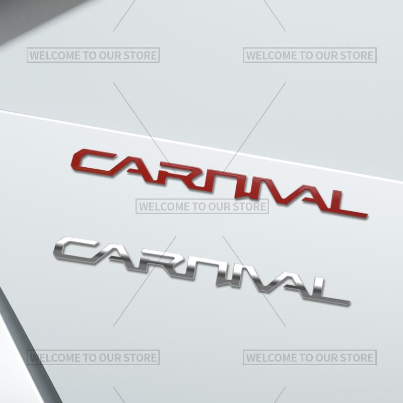 AAAGS1 3D Car Styling For Kia Carnival Letter Emblem HEV LX EX SX Prestige Badge Metal Stickers Rear Trunk Decals Auto Accessories