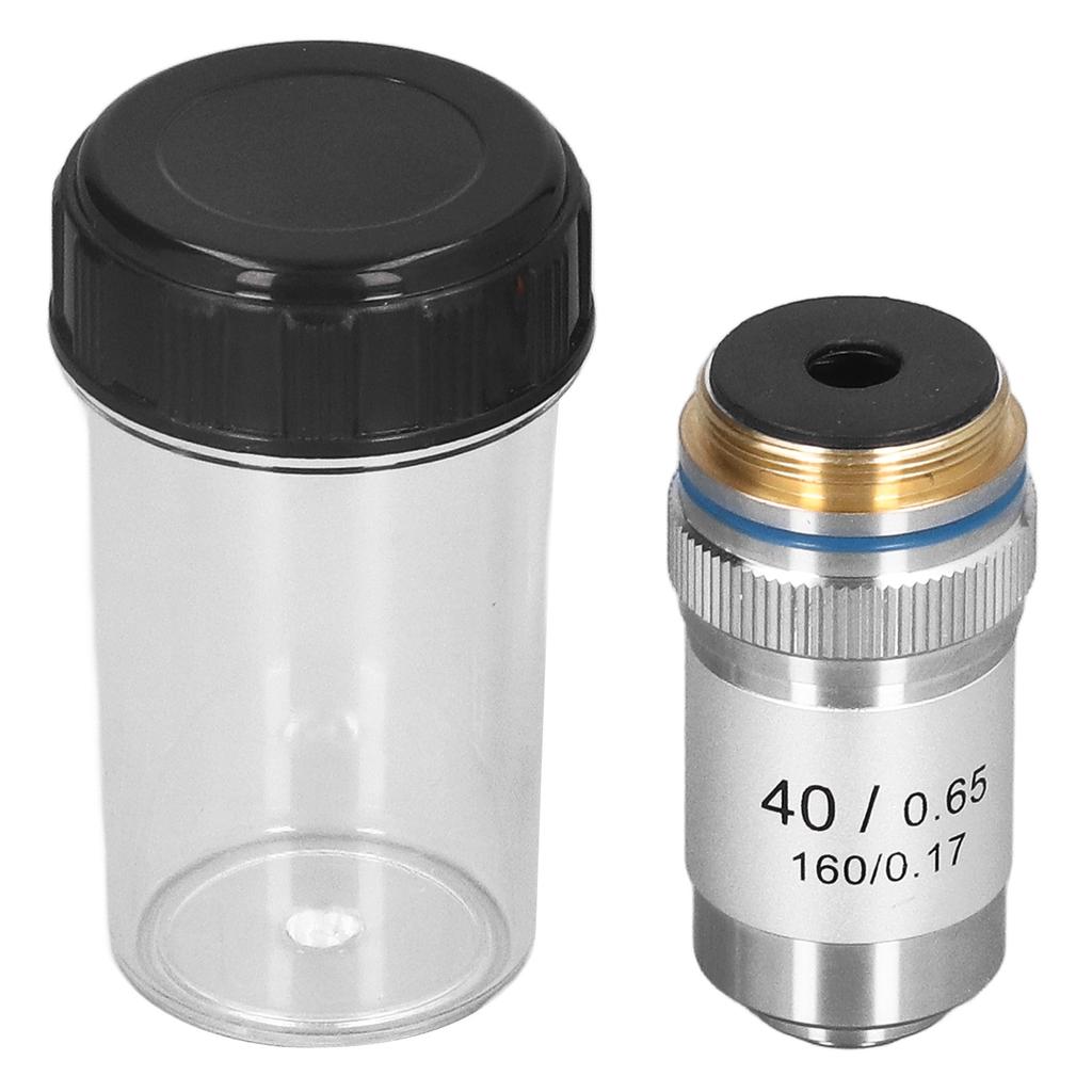 Achromatic Microscope Objective 40X High Magnification 20.2mm Interface Standard RMS Silver