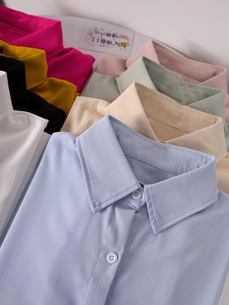 Damen Langarm Polokragen Sonnenschutzshirt - Boyfriend-Stil Lockeres Layering-Top für Frühling, Sommer und Herbst