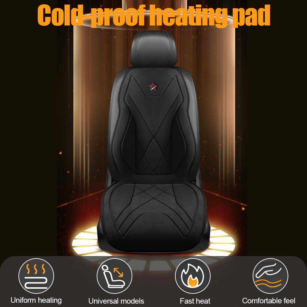 Car Seat Heater 12V/24V Universal Fast Thicken Heated Car Seat Cushion Cover Electric Heater Winter Warmer Heating Pad