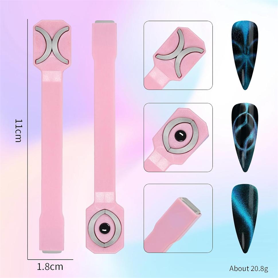 Starker Katzenaugen-Magnet für Nägel Gel-Nagellack 3 in 1 Cateye Magnetisches Werkzeug für Nailart