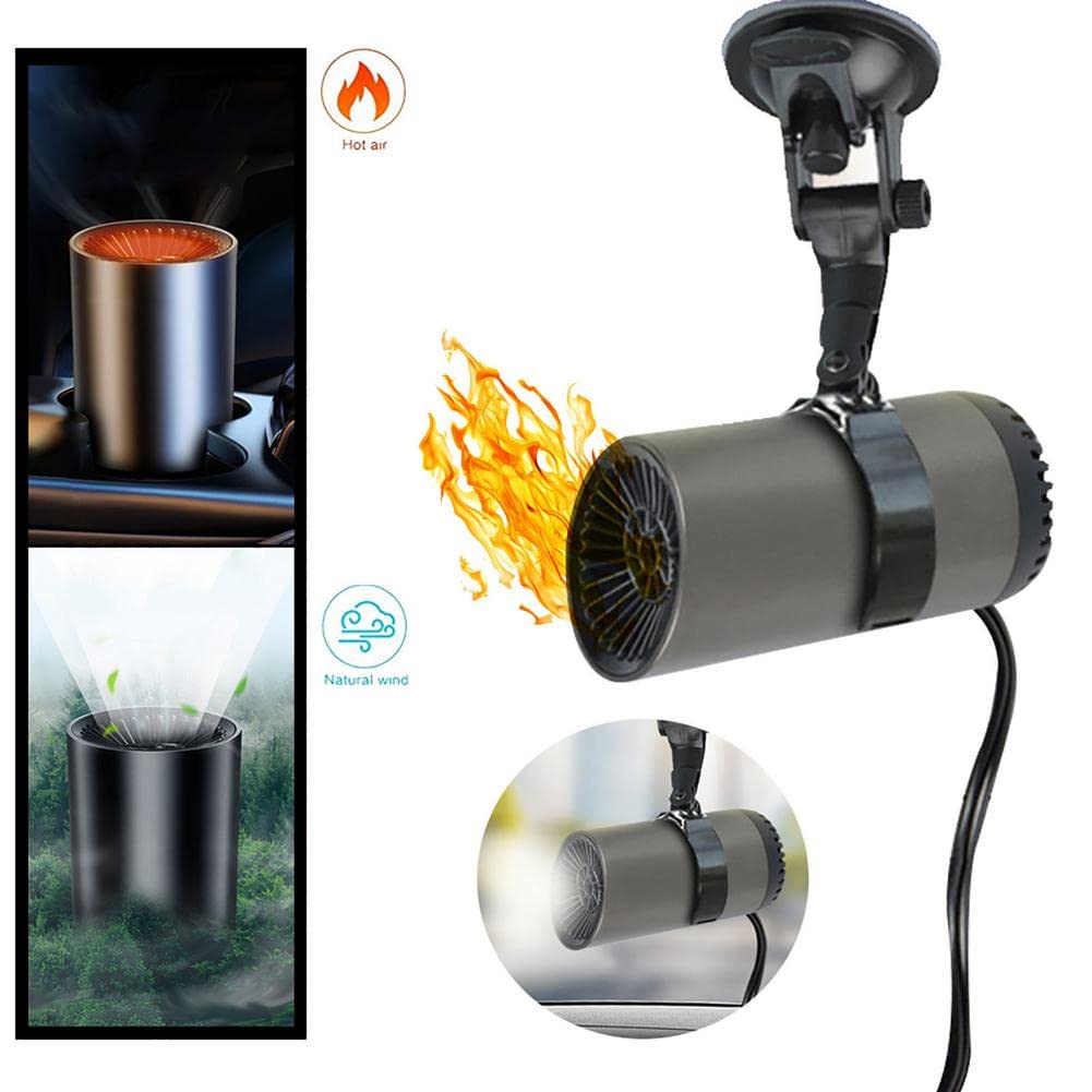 

Fast Heating Cup Shape Car Warm Air Blower Portable Fan Window Defroster Demister Car Heater with Rotating Sucker Base Type A