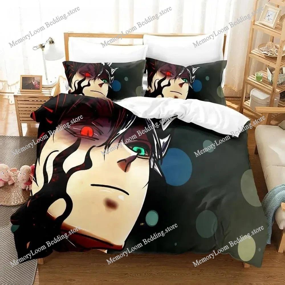 New Black Clover Bedding Set Single Twin Full Queen King Size Bed Set Adult Boys Bedroom Duvetcover Sets 3D Anime Bed Sheet Set