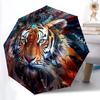 1PC Tiger Headdress Automatic Folding Umbrella Portable Collapsible 8-Rib Umbrella for All Seasons, Casual Outdoor Accessory, A14