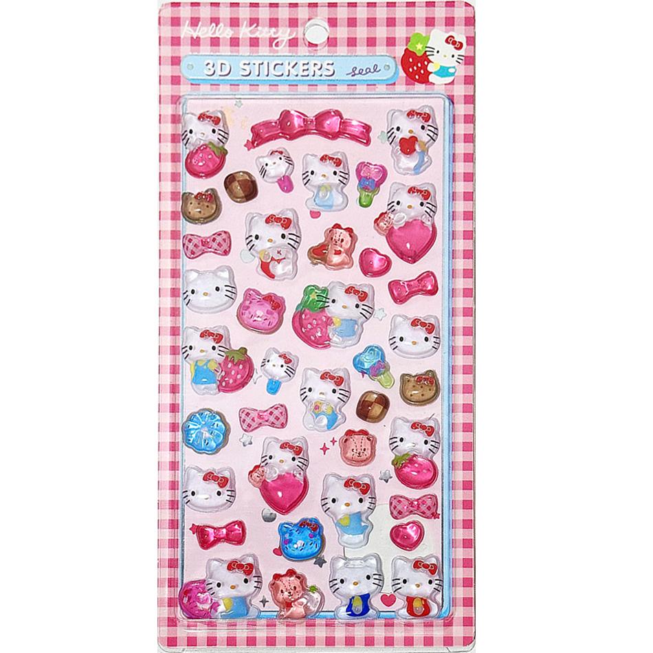 1/8Pcs 3D Sanrio Stickers Anime Sanrio Kuromi Hellokitty My Melody Cinnamoroll Hangyodon Bag Cases Decoration Birthday Gifts