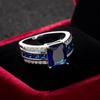 Women's Colored Zircon Ring - European & American Creative Design, Fashionable Hand Jewelry, Classic Square Wedding Style
