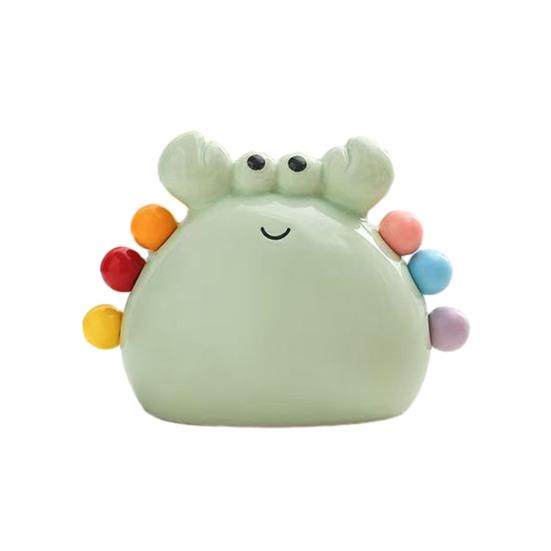 Fruit Fork Set with Ceramic Crab Storage Jar Stainless Steel Dessert Salad Forks Cartoon Mini Food Picks for Home Cafe Restaurant Table Decoration