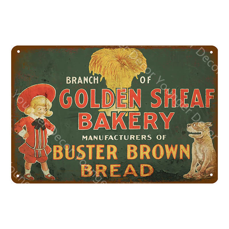 Food Bread Decor Ice Cream Milk Strawberries Pickles Waffles Ploughmans Metal Tin Signs Vintage Poster Wall Art Plaque YI-010
