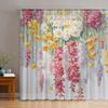 2 Pcs Colorful Flower Wall Print Curtains,suitable for Bedroom,living Room Kitchen Decoration,home Decoration,window Curtain