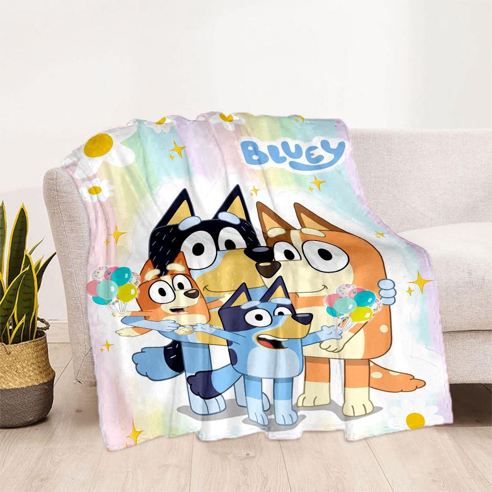Bluey's Colorful Friends Blanket Comfortable Great for Office Chair Picnics Four Seasons Universal Stylish Decor