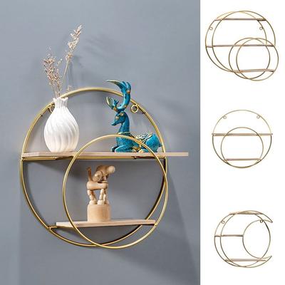 Eisen Dekoratives Wandregal Goldene Wanddekoration Kreatives Wandaufbewahrungsregal Schlafzimmer