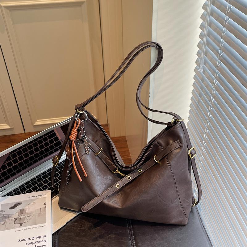 Tote Bag Women's Large Capacity 2025 New Autumn and Winter Retro Casual Shoulder Commuter Bag Multi-functional Backpack Backpack