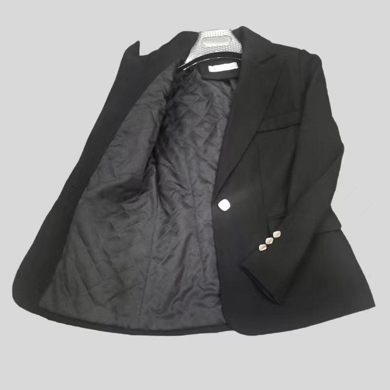 Autumn and Winter New Cotton Casual Blazer Single-breasted Slim Slim Cotton Fabric Coat for Women