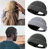 Solid Color Brimless Cap Washed Denim Bonnet for Men Fashion Hip Hop Hat Running Hiking
