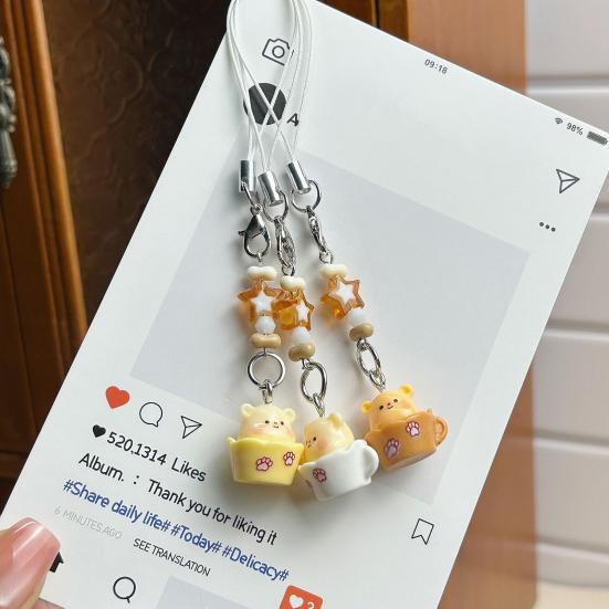 Pendant Keychain Lightweight Resin Bear Shape Pendant Keychain Multi-Purpose Portable Keyring for Bag And Phone