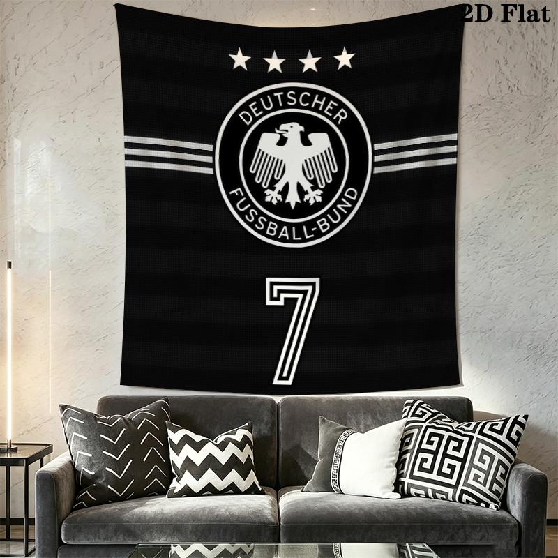 Deutscher Fußball-Bund Wandteppich Ästhetisches Wandbehang Gedruckter Stoffdecke Dekorative Wandteppiche für Schlafzimmer Wohnzimmer Heimdekoration
