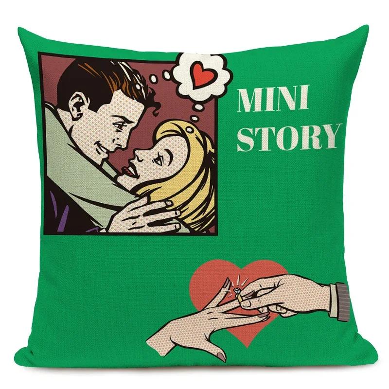 American Anime Pop Art Printing Cushion Cover Home Sofa Decor Pillowcase Car Seat Decorative Pillow Case Capa Almofada