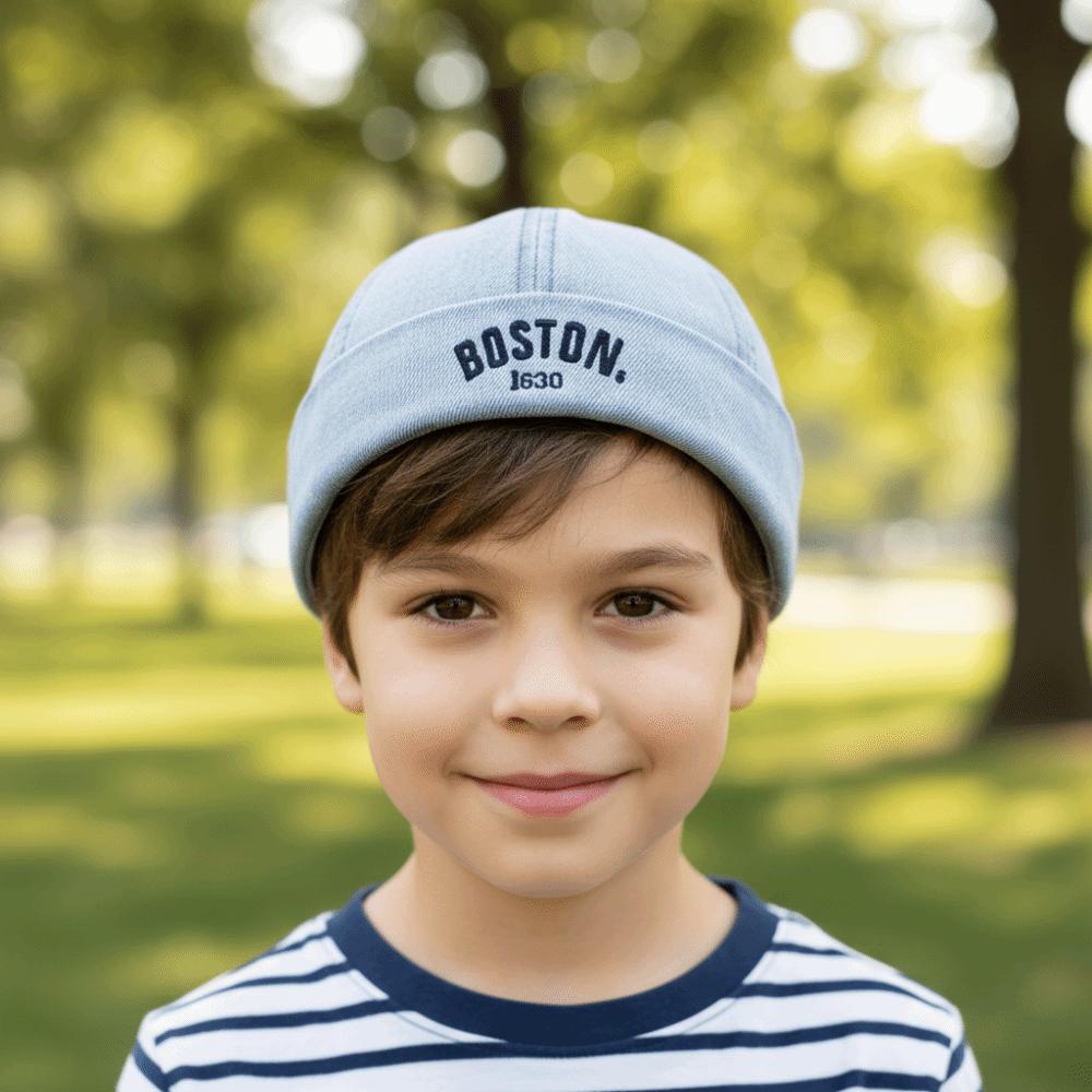 Adjustable Baby Brimless Hat Letter Embroidered Landlord Cap Cute Children Melon Beanie  Unisex