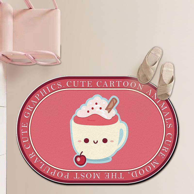 Toilet Cartoon Mat Bathroom Absorbent Mat Toilet Non-slip Door Mat Door Mat Carpet Bedroom Can Be Washed By Hand