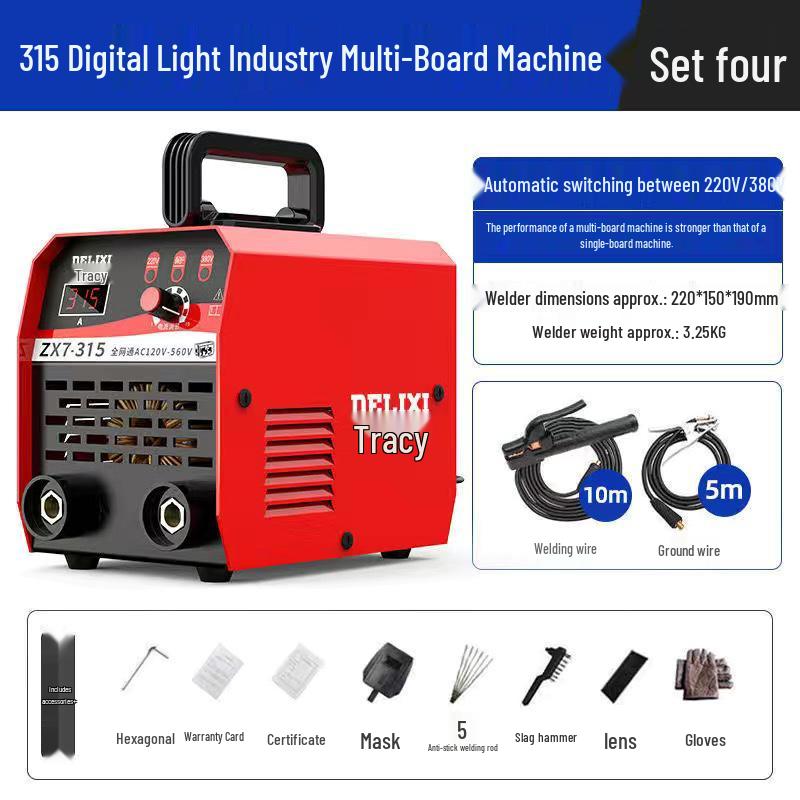 Delixi Dual Voltage Electric Welder 250/315/400A, Industrial Grade, 220V/380V, All-Copper, Automatic.