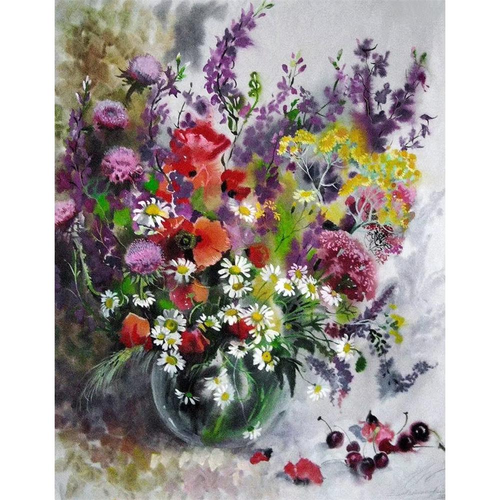 DIY Diamond Painting Flowers Cross Stitch Kit Mosaic Art Diamond Painting Full Circle Diamond Home Decoration