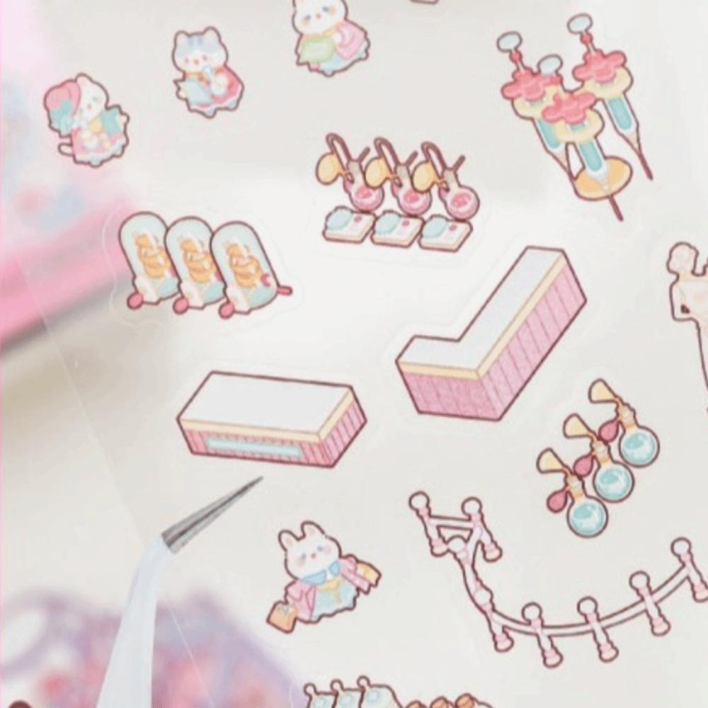 Immersive Mini Landscape Stickers Miniature Scene DIY Sticker Book Cartoon Stickers  Festival Gift