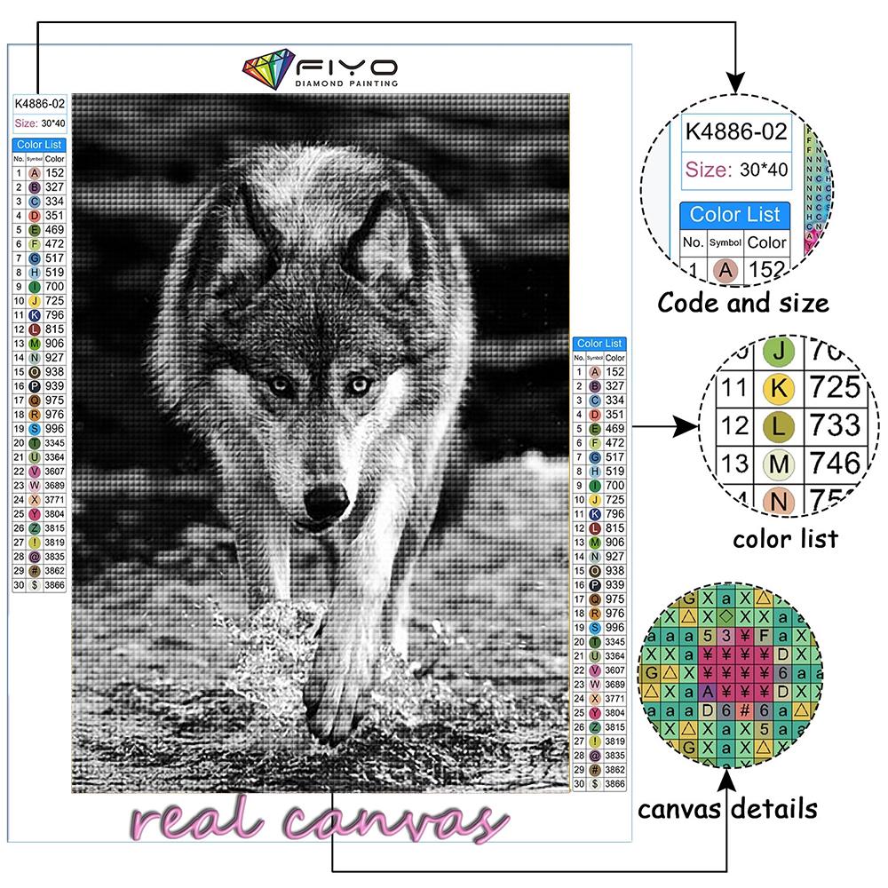 Korsstingsett DIY diamantbroderi Animal Wolf Diamond Painting Home Decor
