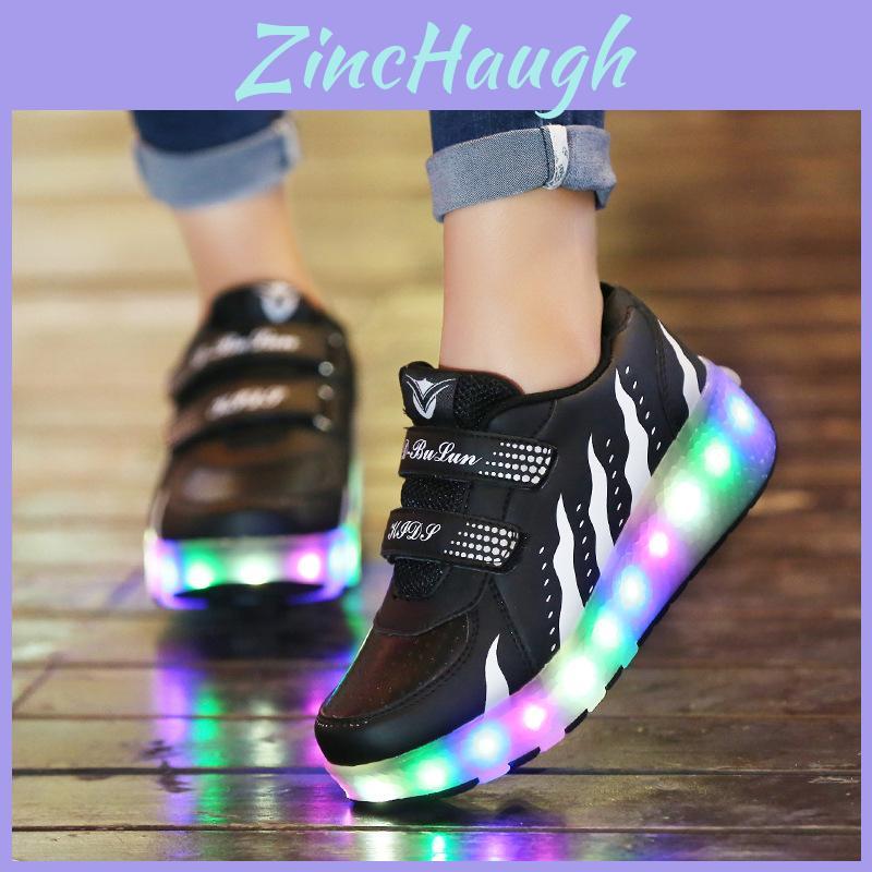Premium Quality Led Sneakers For Kids With Light Up Roller Skate Shoes And 2 Wheels