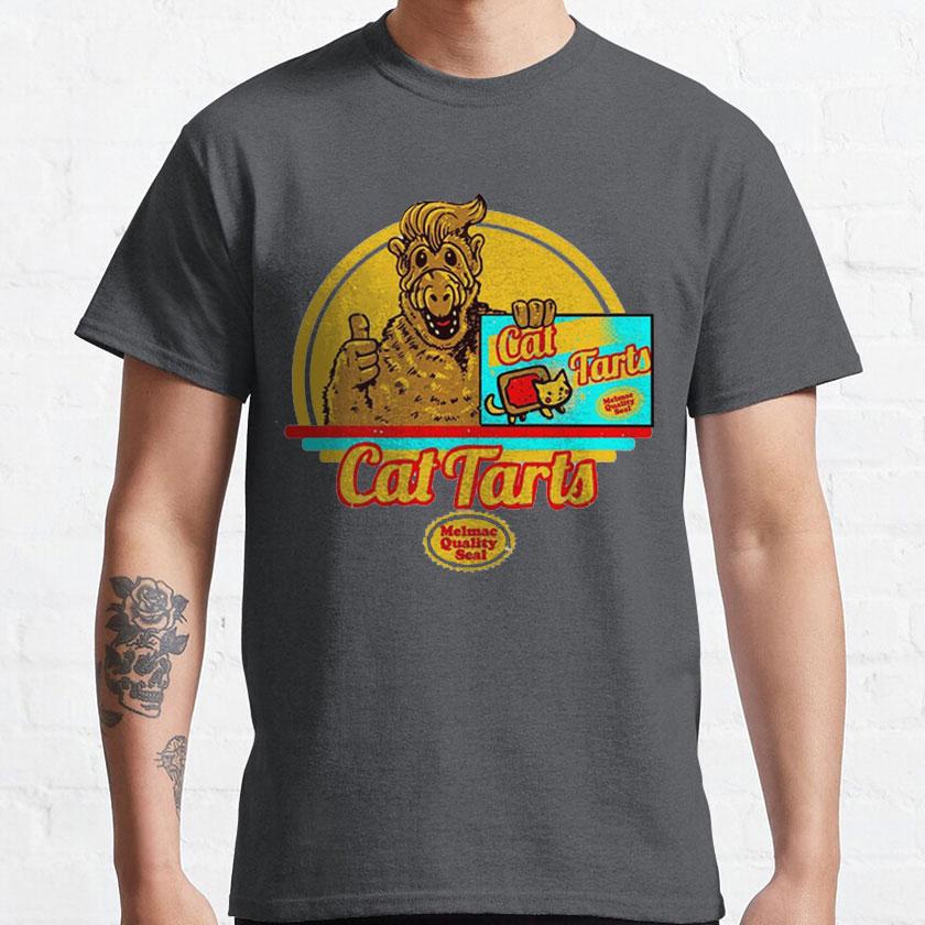 CAT TARTS Funny 80s Cartoon Graphic T Shirts 90s Retro Style ALF Character TV Show Adult Clothing 100% Cotton All Size S-6XL