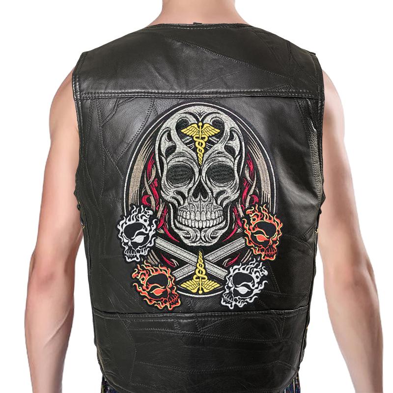 Weste Street Punk Weste Jacke ärmellose Harley Motorrad Abzeichen bestickte Weste