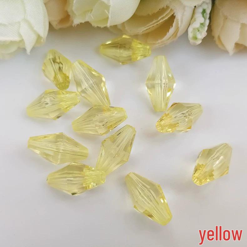 DIY Acryl Transparent Doppelspitzige Reiskörner für Schmuck und Gardinendekoration (7x19mm)